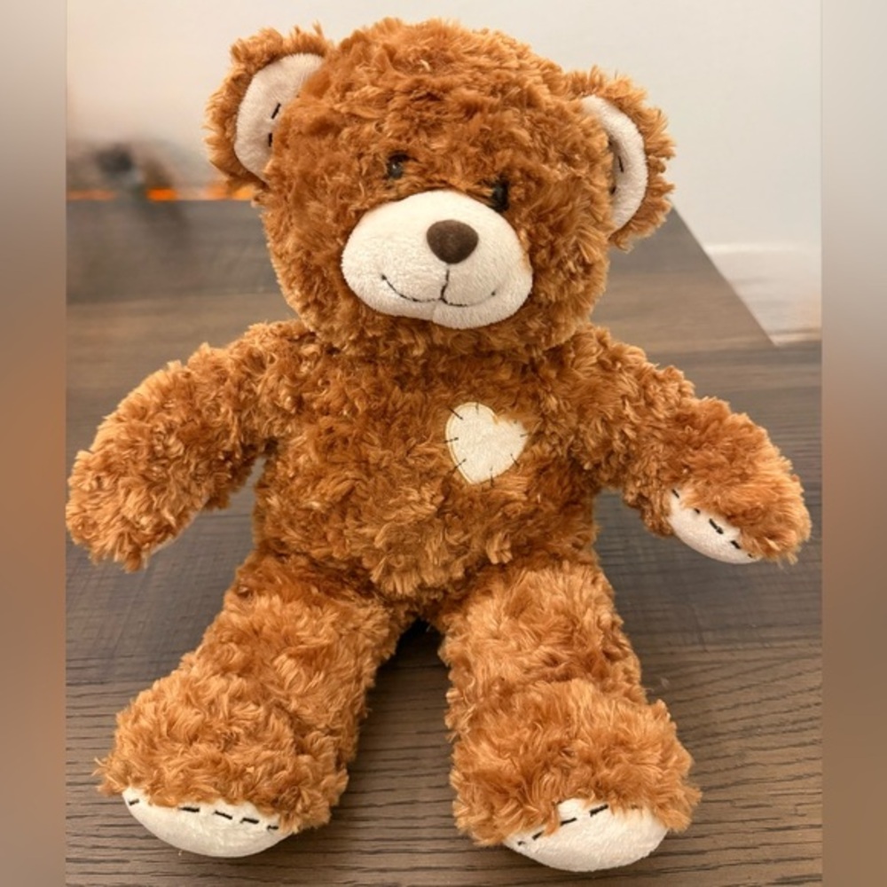 Build-A-Bear Champ Brown Patch Work - Stitched Teddy Bear Plush Stuffy Plush